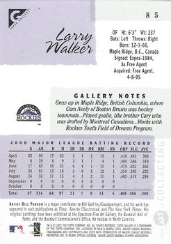 2001 Topps Gallery #85 Larry Walker Back
