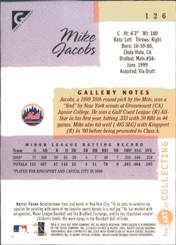 2001 Topps Gallery #126 Mike Jacobs Back