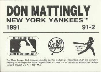 1991 Playball U.S.A. (Unlicensed) #91-2 Don Mattingly Back