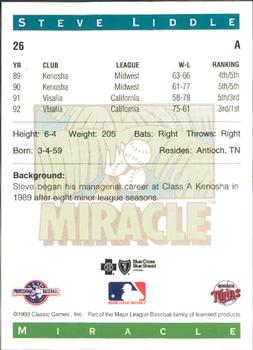 1993 Classic Best Fort Myers Miracle #26 Steve Liddle Back