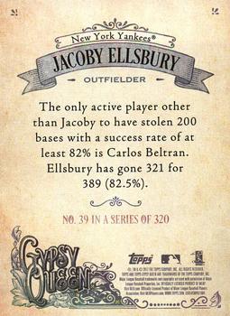 2017 Topps Gypsy Queen - Green #39 Jacoby Ellsbury Back