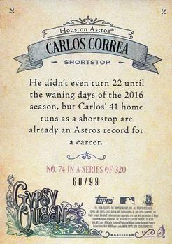 2017 Topps Gypsy Queen - Green #74 Carlos Correa Back