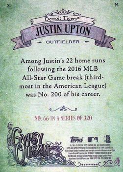 2017 Topps Gypsy Queen - Green Back #66 Justin Upton Back