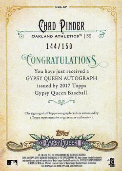 2017 Topps Gypsy Queen - Gypsy Queen Autographs Purple #GQA-CP Chad Pinder Back