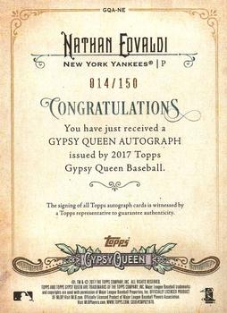 2017 Topps Gypsy Queen - Gypsy Queen Autographs Purple #GQA-NE Nathan Eovaldi Back