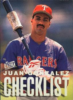 1997 Ultra - Checklists (Series Two) #10 Juan Gonzalez Front