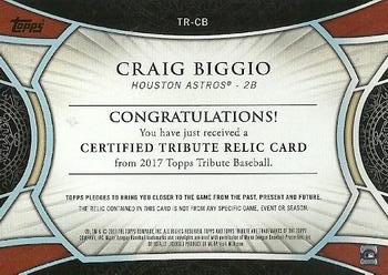 2017 Topps Tribute - Tribute Relics #TR-CB Craig Biggio Back