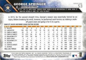 2016 Topps - Sparkle Foil #53 George Springer Back
