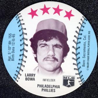 1976 MSA Blank Back Discs #NNO Larry Bowa Front
