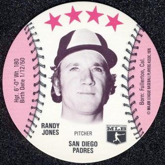 1976 MSA Blank Back Discs #NNO Randy Jones Front