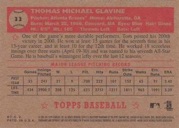 2001 Topps Heritage #33 Tom Glavine Back