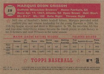 2001 Topps Heritage #59 Marquis Grissom Back