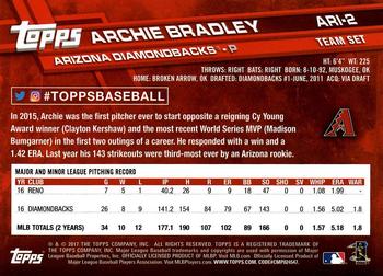 2017 Topps Arizona Diamondbacks #ARI-2 Archie Bradley Back