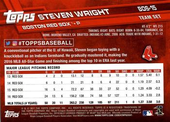 2017 Topps Boston Red Sox #BOS-15 Steven Wright Back