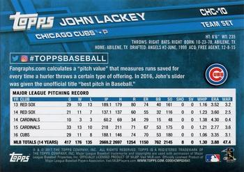 2017 Topps Chicago Cubs #CHC-10 John Lackey Back