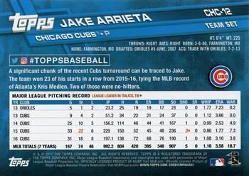 2017 Topps Chicago Cubs #CHC-12 Jake Arrieta Back