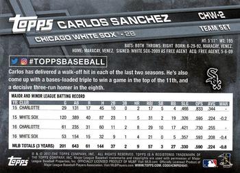 2017 Topps Chicago White Sox #CHW-2 Carlos Sanchez Back