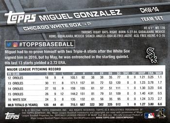 2017 Topps Chicago White Sox #CHW-14 Miguel Gonzalez Back