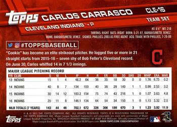 2017 Topps Cleveland Indians #CLE-16 Carlos Carrasco Back