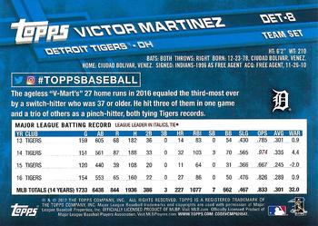 2017 Topps Detroit Tigers #DET-8 Victor Martinez Back