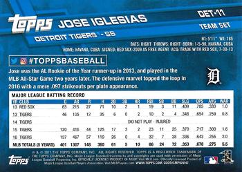 2017 Topps Detroit Tigers #DET-11 Jose Iglesias Back