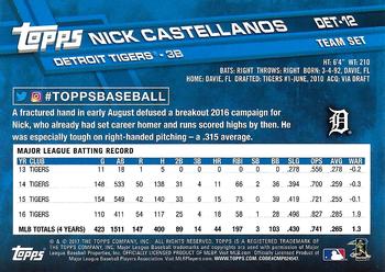 2017 Topps Detroit Tigers #DET-12 Nick Castellanos Back