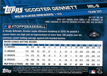 2017 Topps Milwaukee Brewers #MIL-9 Scooter Gennett Back