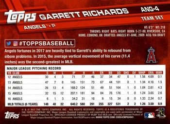 2017 Topps Los Angeles Angels #ANG-4 Garrett Richards Back