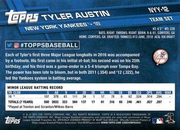 2017 Topps New York Yankees #NYY-12 Tyler Austin Back