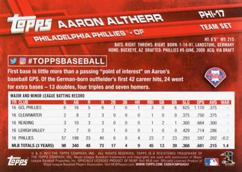 2017 Topps Philadelphia Phillies #PHI-17 Aaron Altherr Back