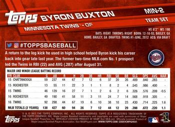 2017 Topps Minnesota Twins #MIN-2 Byron Buxton Back