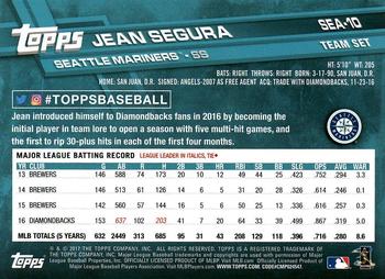 2017 Topps Seattle Mariners #SEA-10 Jean Segura Back