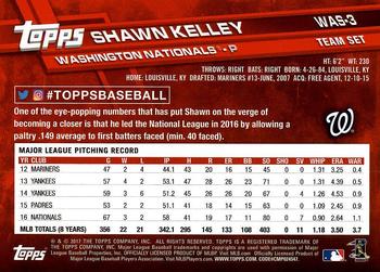 2017 Topps Washington Nationals #WAS-3 Shawn Kelley Back