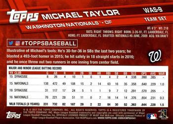 2017 Topps Washington Nationals #WAS-9 Michael Taylor Back