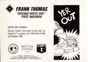 1992 Barry Colla Frank Thomas #8 Frank Thomas Back
