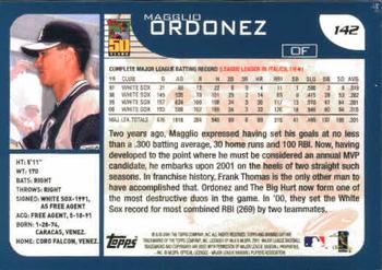 2001 Topps Opening Day #142 Magglio Ordonez Back