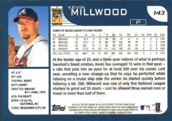2001 Topps Opening Day #143 Kevin Millwood Back