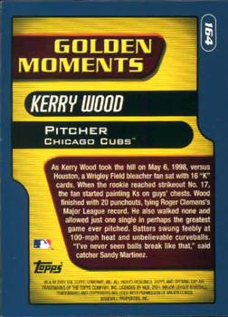 2001 Topps Opening Day #164 Kerry Wood Back