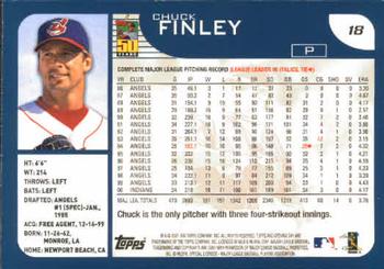 2001 Topps Opening Day #18 Chuck Finley Back