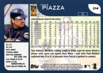 2001 Topps Opening Day #114 Mike Piazza Back