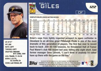 2001 Topps Opening Day #122 Brian Giles Back