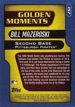 2001 Topps Opening Day #157 Bill Mazeroski Back