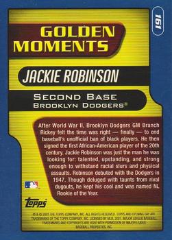 2001 Topps Opening Day #161 Jackie Robinson Back