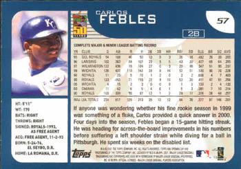 2001 Topps Opening Day #57 Carlos Febles Back