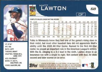 2001 Topps Opening Day #68 Matt Lawton Back