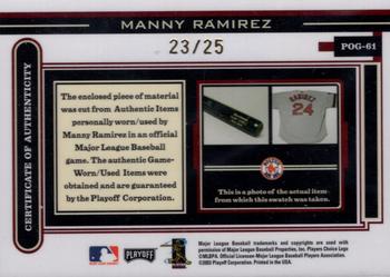 2003 Playoff Piece of the Game - Prime #POG-61 Manny Ramirez Back