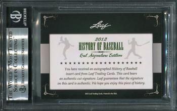 2012 Leaf Cut Signature History of Baseball #NNO John Kruk Back