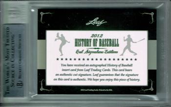 2012 Leaf Cut Signature History of Baseball #NNO Larry Jansen Back