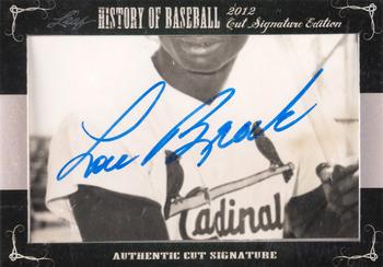 2012 Leaf Cut Signature History of Baseball #NNO Lou Brock Front