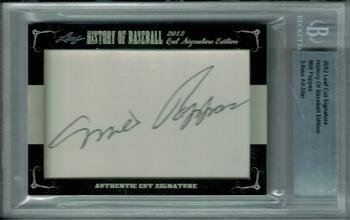 2012 Leaf Cut Signature History of Baseball #NNO Milt Pappas Front
